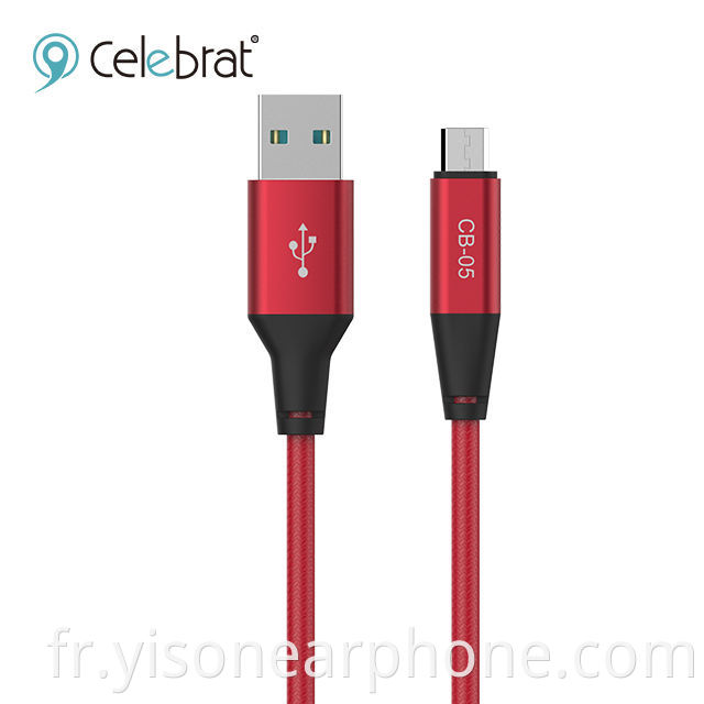 Nylon tressé CB-05 Type C Câble USB Fast Chargement rapide Micro USB Câble Câble USB Coloré pour iPhone